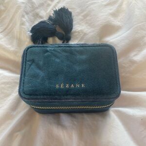 NWOT Sézane Dark Blue Velvet Jewelry Box